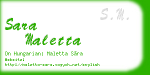 sara maletta business card